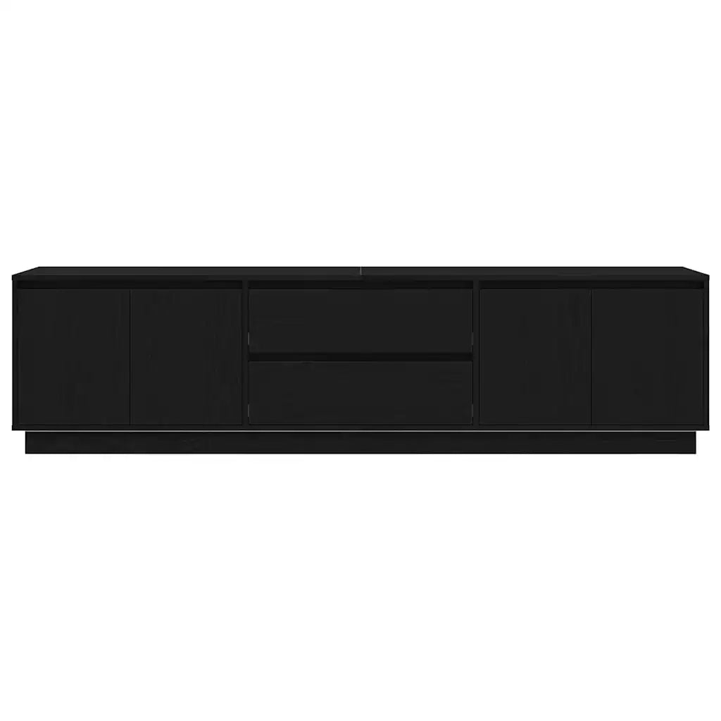 Mobile Porta TV con Luci LED-Credenza per TV Rovere Nero 193,5x41x50 cm
