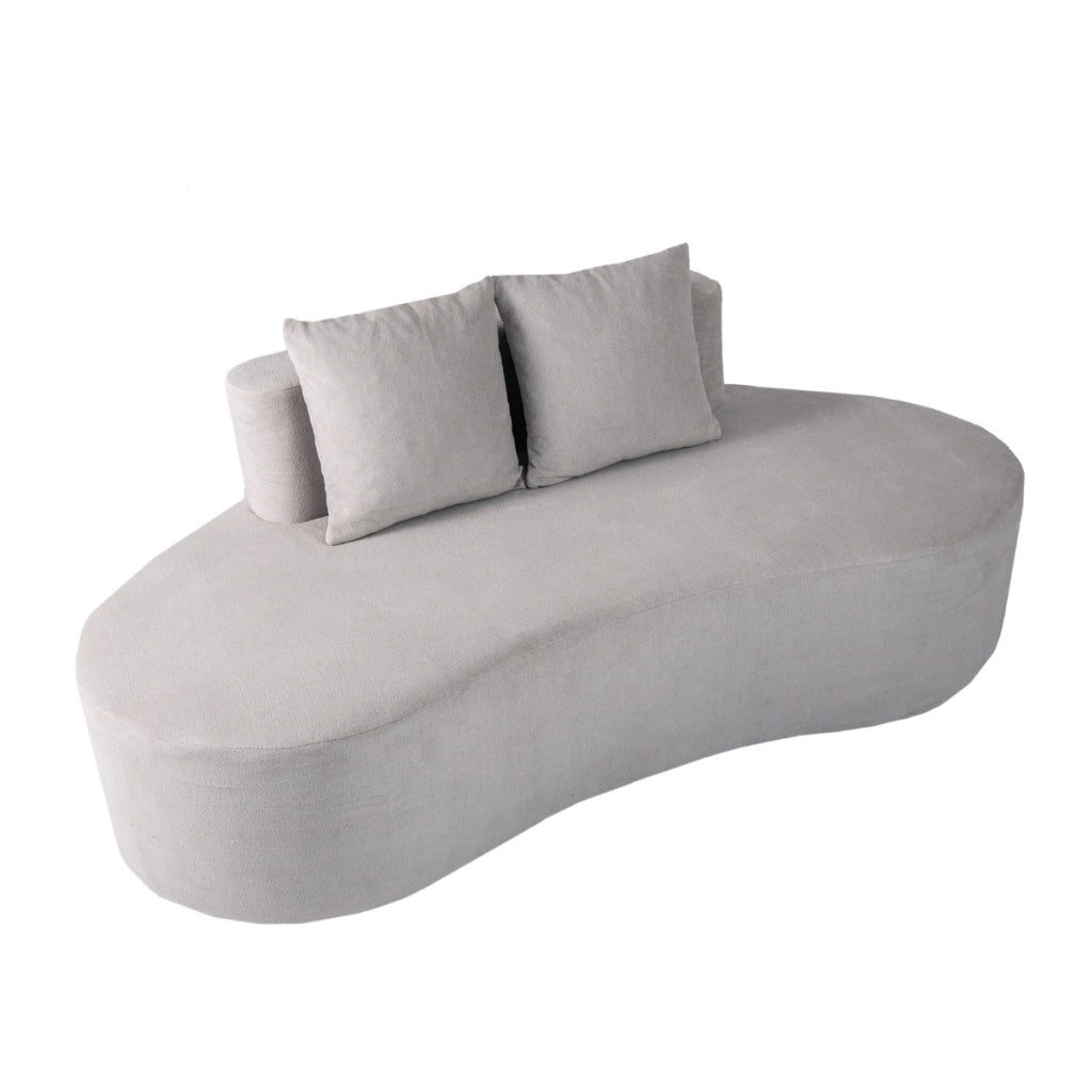 Divano curva divano imbottito curvo con 2 cuscini accoglienti schienale basso,Divano a pavimento moderno per soggiorno Grigio-Divani da terra