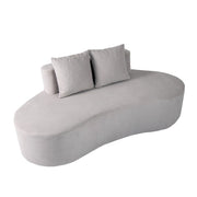 Divano curva divano imbottito curvo con 2 cuscini accoglienti schienale basso,Divano a pavimento moderno per soggiorno Grigio-Divani da terra
