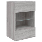 Mobile TV multimediale mensola TV credenza mobile TV parete attrezzata per sala da pranzo soggiorno camera da letto con luci LED Sonoma 40 x 30 x 60,5 cm grigio 02_0028047