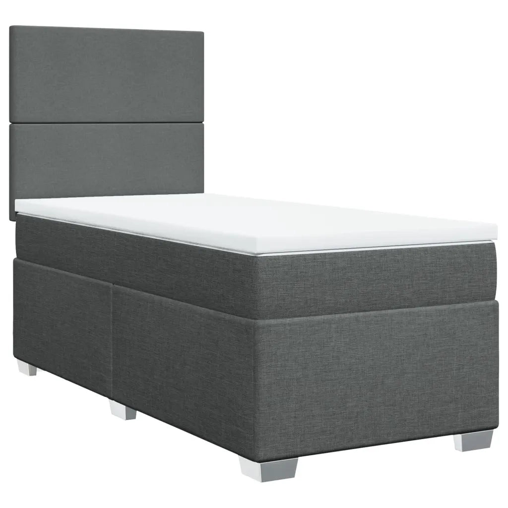 Giroletto a Molle con Materasso Grigio Scuro 80x200 cm Tessuto 3292609