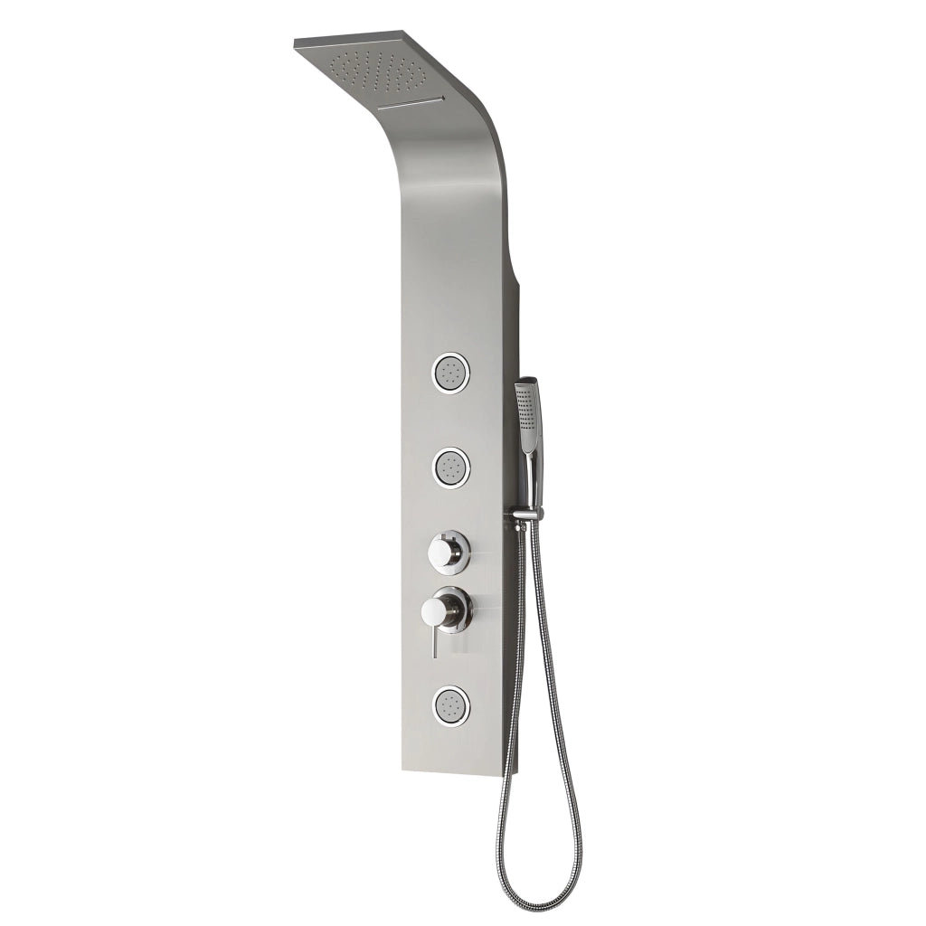 Colonna doccia step acciaio inox 3 getti idro lombari e cascata h120xl20 *** confezione 1