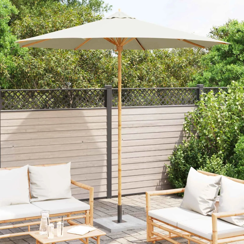 Ombrello da giardino Bianco Crema Ø 270 x 260 cm Bambù 4108083