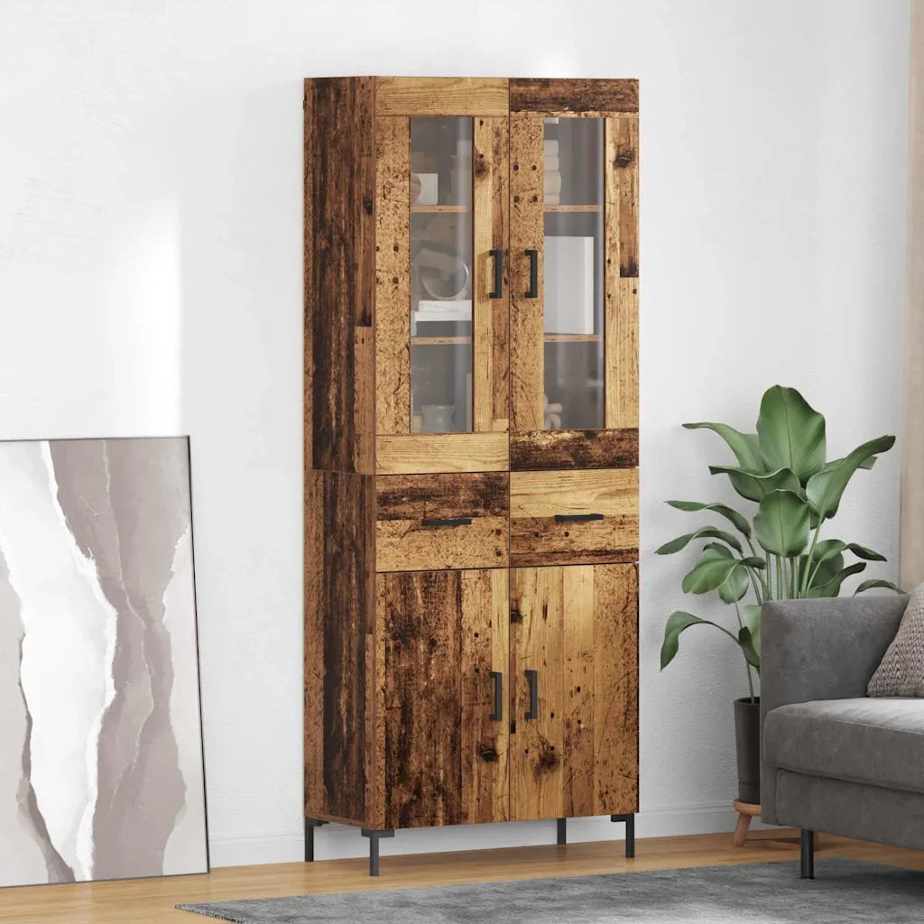 Credenza con cassetto 2 pcs Legno vecchio Legno multistrato