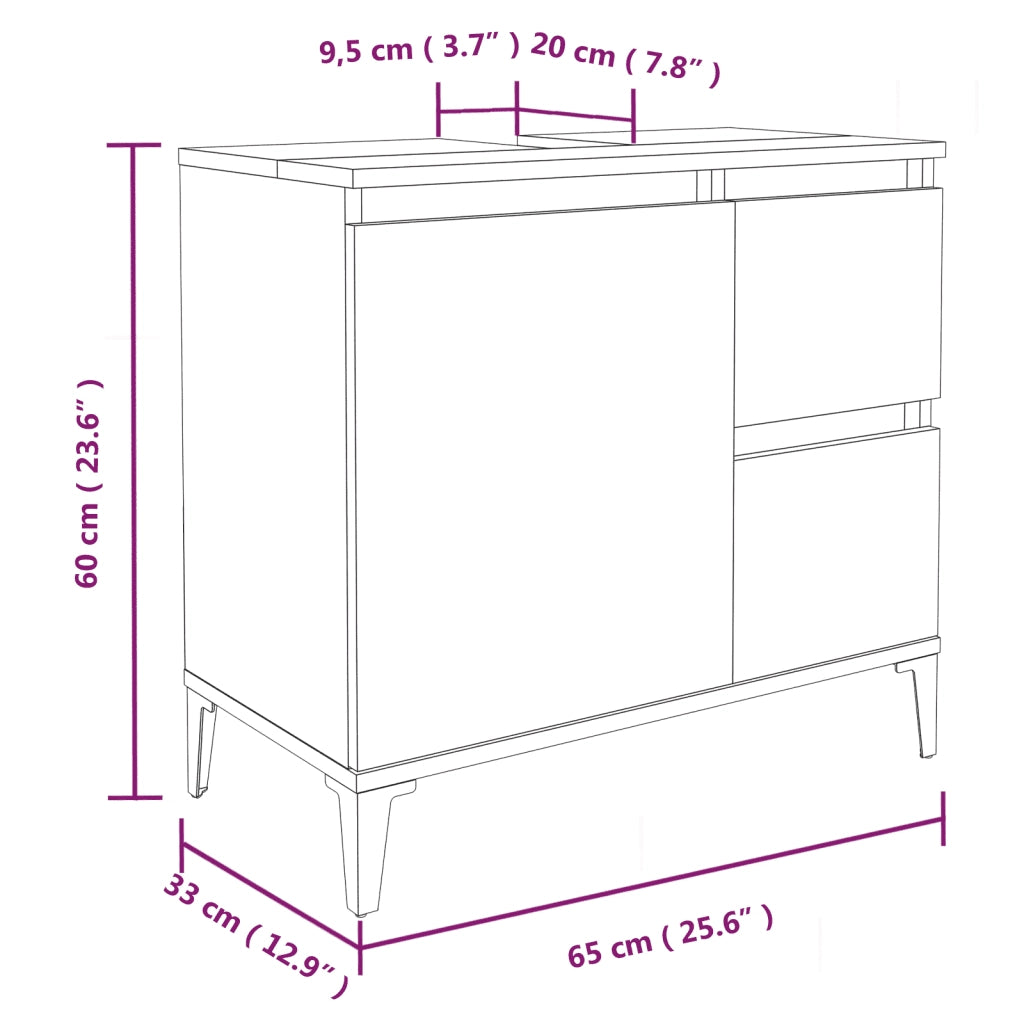 Set di Mobili da Bagno 3 pz Bianco in Legno Multistrato