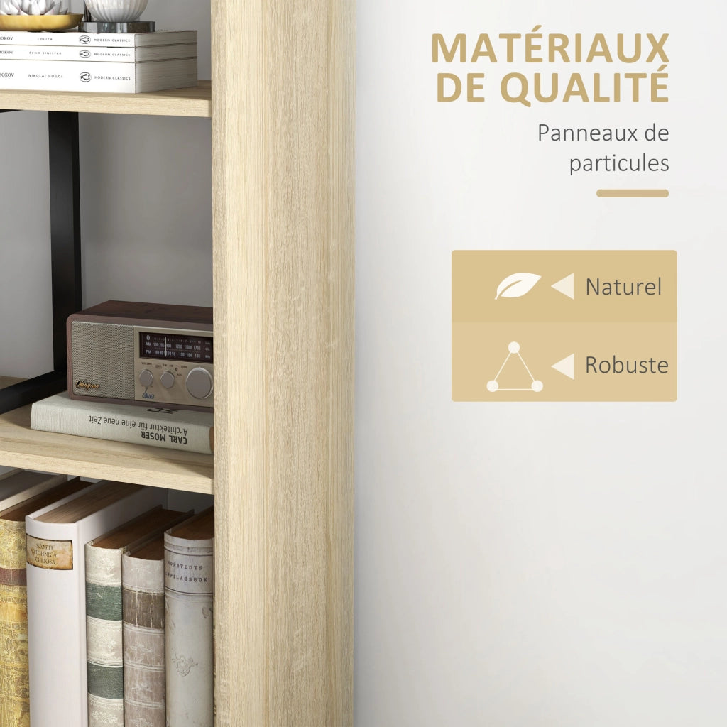 Libreria scaffale divisorio stile industriale ¨C zephmum ¨C quercia 102x30x160 cm