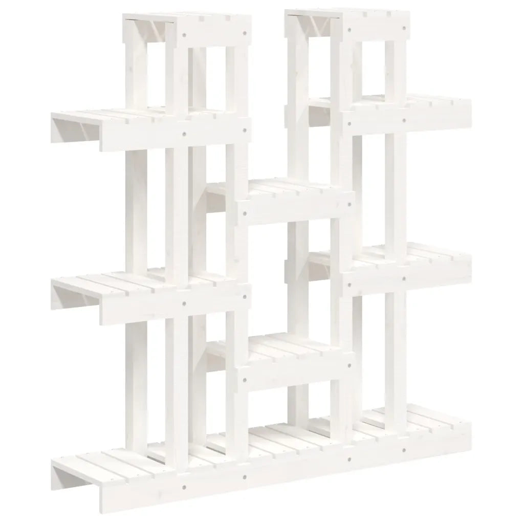 Supporto Piante Bianco 104,5x25x109,5 cm Legno Massello di Pino cod mxl 74437