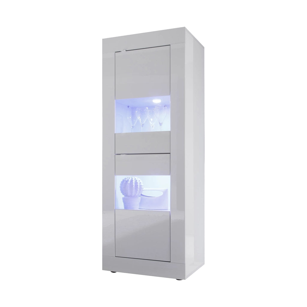 Mobile Espositore Uffugo, Vetrina 3 Ripiani, 60.9x42x161.2h cm Bianco Lucido