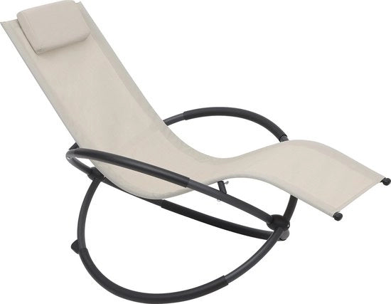 Sedile oscillante per esterno - Sedile da giardino, Sedile da sole, Sedile da giardino - Resistente alle intemperie e comodo - 152x53x88 cm - Beige
