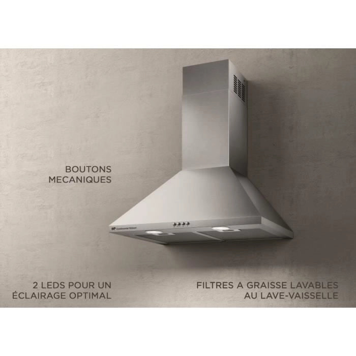 Cappa piramide CONTINENTAL EDISON CEHP6060S - 60 cm