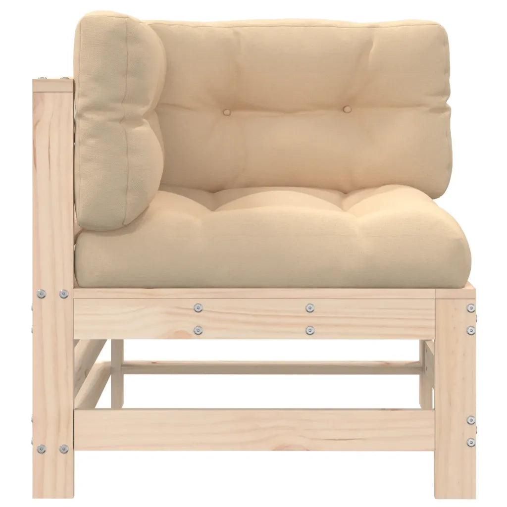 Divano componibile-Divani Angolari con Cuscini 2 pz in Legno Massello di Pino 414886