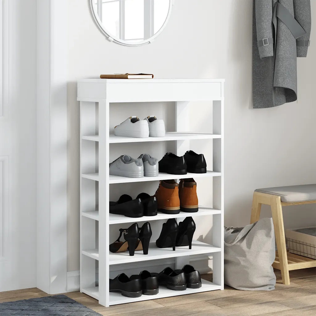 Scarpiera Bianca 60x30x98 cm in Legno Multistrato 859923