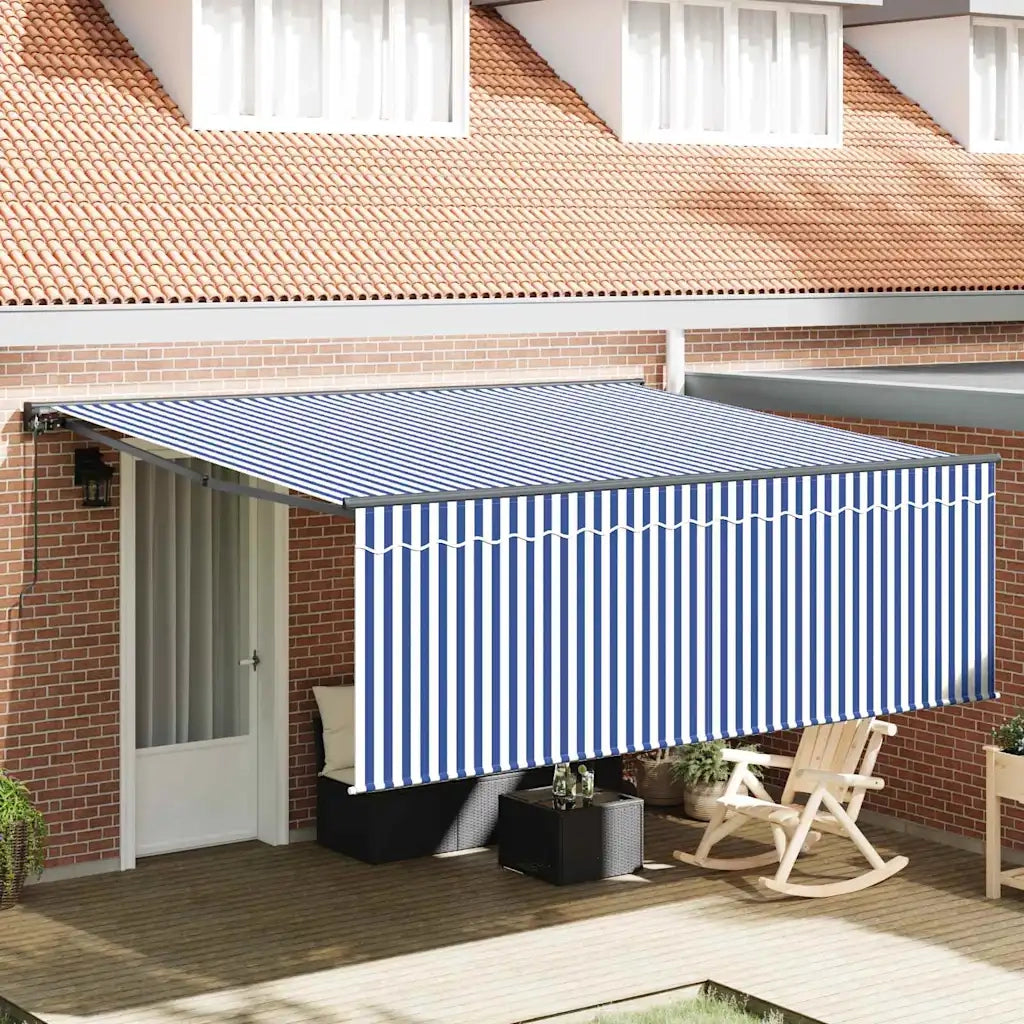 vidaXL Tenda Retrattile Blu e antracite 400 × 300 cm