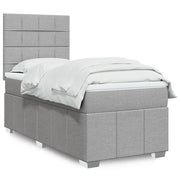 Giroletto a Molle con Materasso Grigio Chiaro 90x190 cm Tessuto