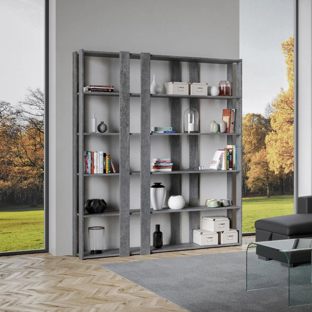 Libreria Moderna 5 Ripiani 178x36x204 cm in nobilitato Grigio