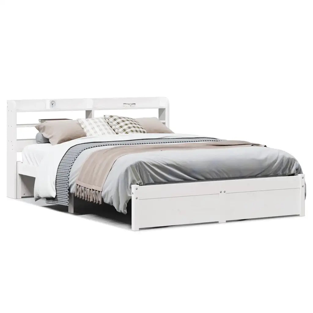 Giroletto con Testiera senza Materasso-Struttura Letto Bianco 140x190 cm 320652