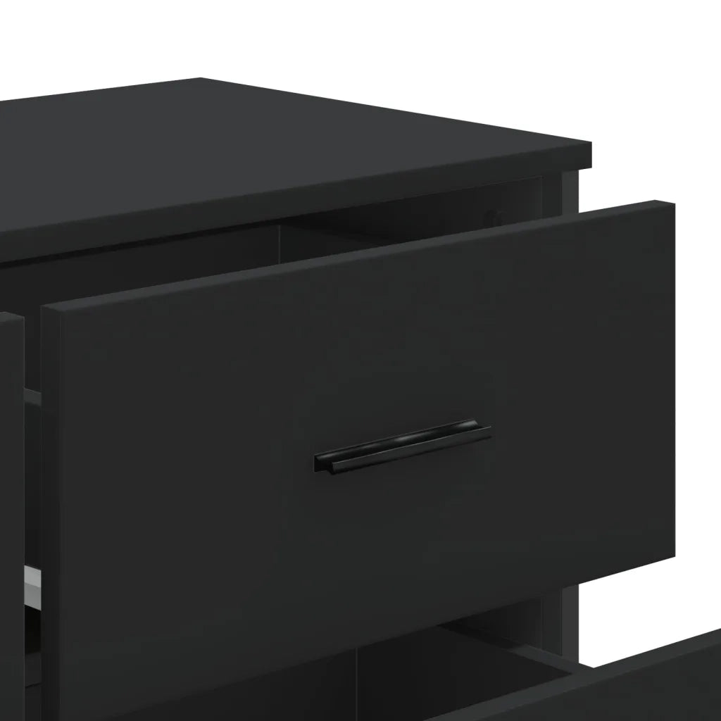 vidaXL Cassettiera Nera 91x35,5x74,5 cm in Truciolato