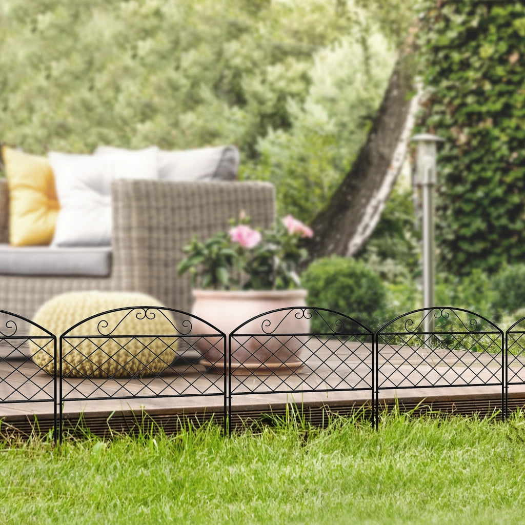 Pannelli decorativi per giardino in metallo ¨C zephmum ¨C 5 pezzi grigio 305x43 cm