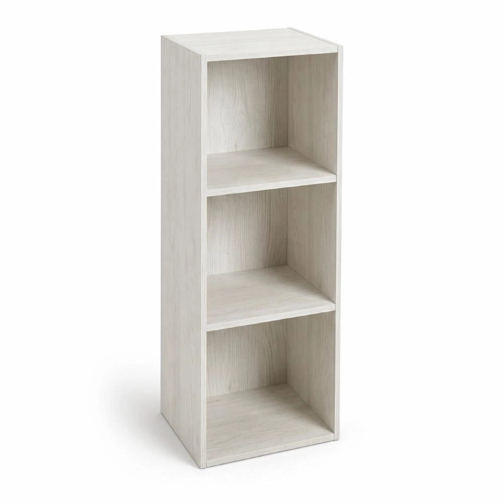 Libreria Scaffale Modulo Aperto 3 Ripiani Portaoggetti 30x24x80H cm Bianco LIB03
