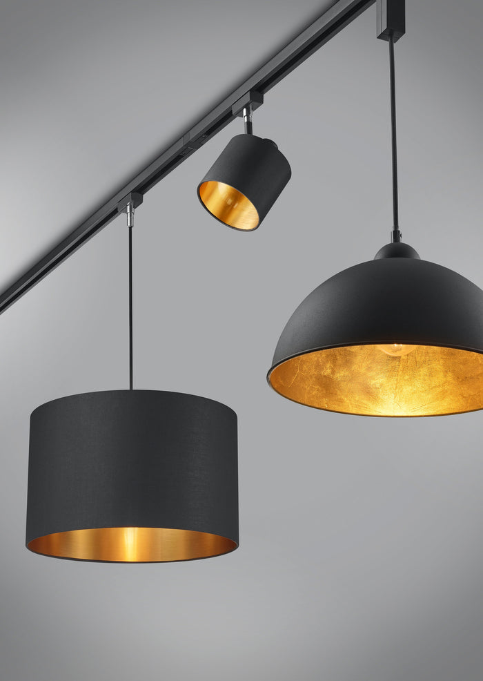 Lampada a Sospensione da Interno   in Metallo Nero