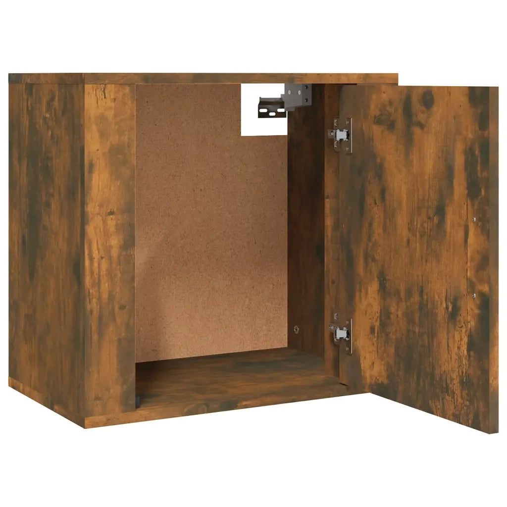 Comodino | Armadio da Notte | Mobiletto da notte a Muro Rovere Fumo 50x30x47 cm