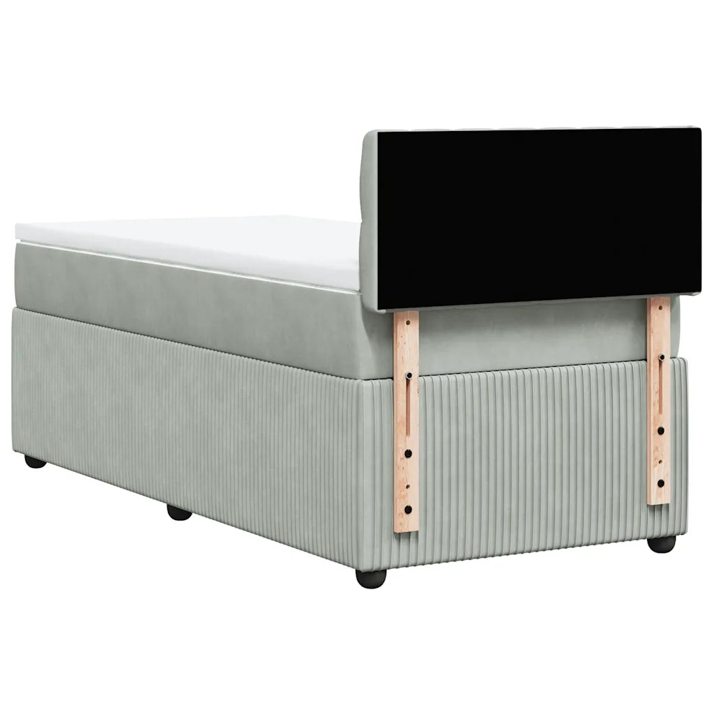 Giroletto a Molle con Materasso Grigio Chiaro 100x200cm Velluto 3289968
