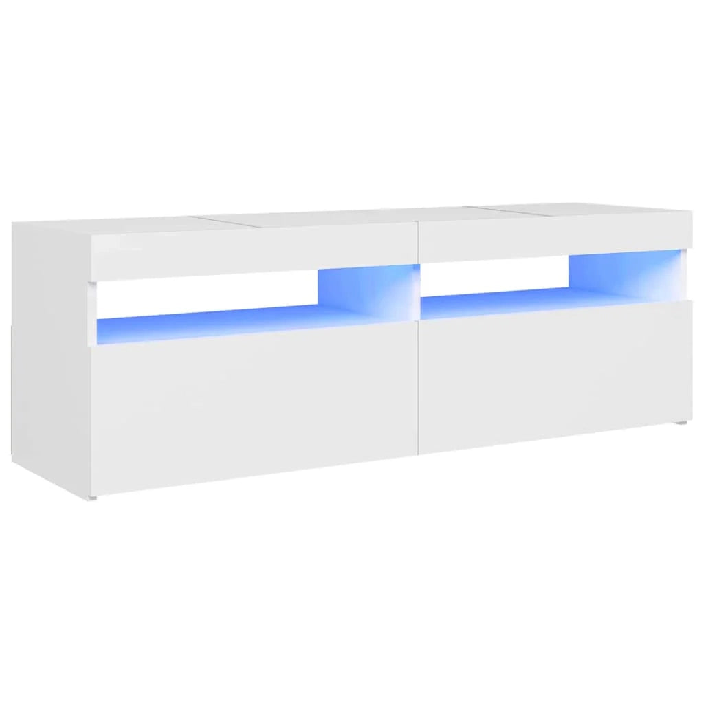 Mobile TV multimediale scaffale TV credenza mobile TV sala da pranzo soggiorno camera da letto con luci LED 120 x 35 x 40 cm bianco 02_0026519