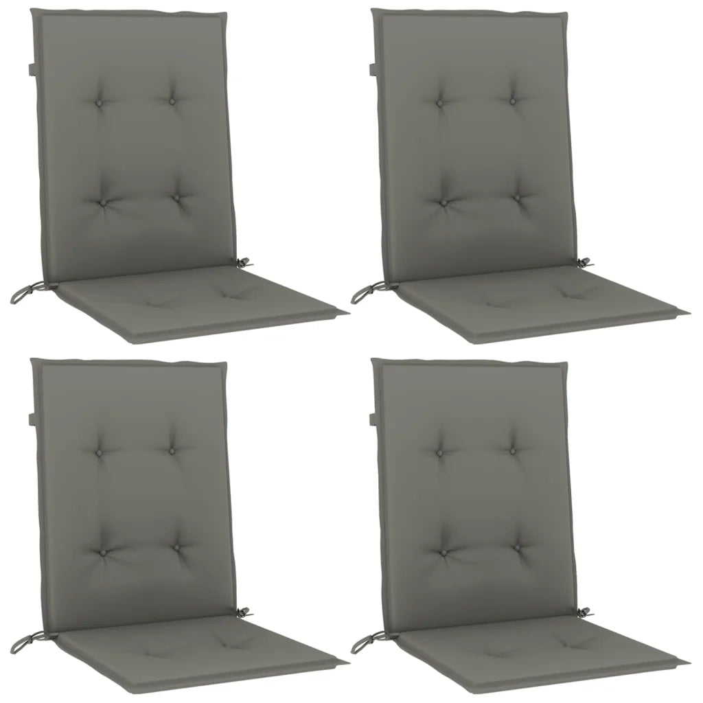 Cuscini Sedia Schiena Bassa 4 pz Grigio MÃ©lange 100x50x4 cm