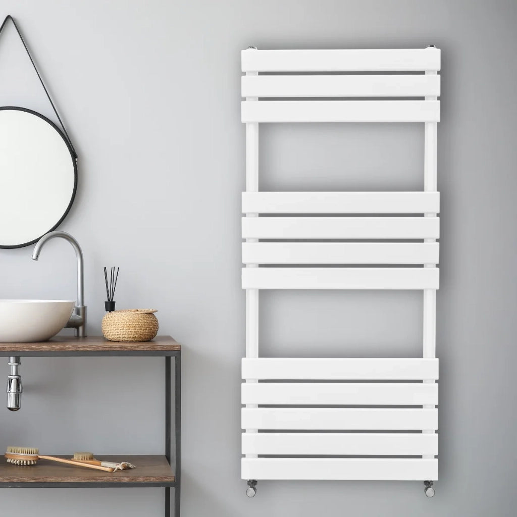 Radiatore per asciugamani design a pannello piatto 1200 x 500 mm per bagno ad incasso  Bianco