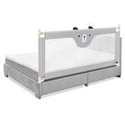 Sponda letto per bambini rete oxford traspirante adatta ai bambini, Sponda protezione letto con altezza regolabile-Barriere letto