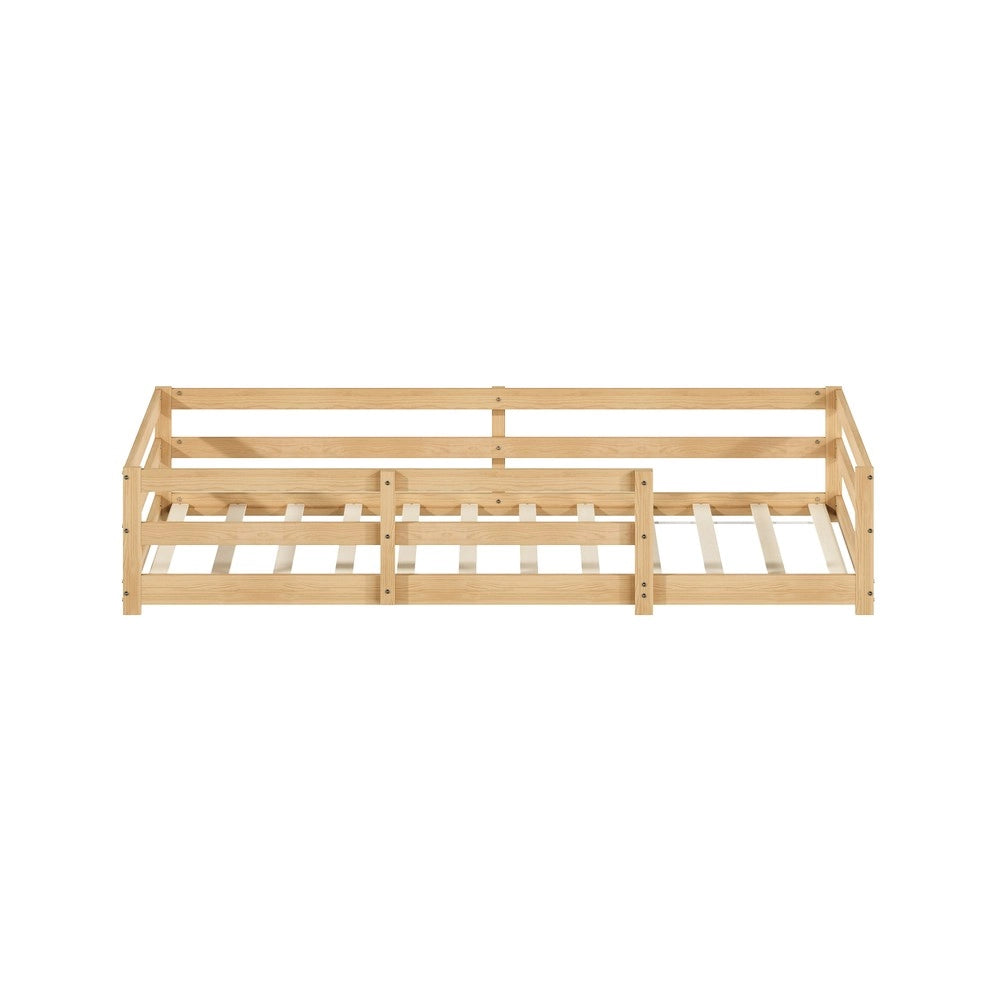 Letto Montessori per Bambini ¨C MINIMAL ¨C Pino Massello, Senza Rete, 90x200, Naturale