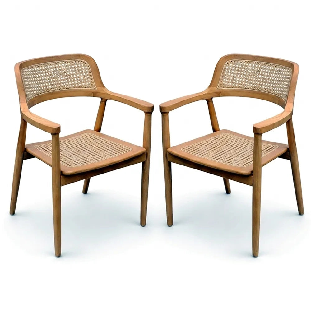 Set 2 Sedie da Giardino in Legno Teak -Malacca