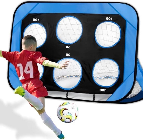 Retrattile per bambini con 4 modalità rete da calcio - Paline da calcio per bambini con tasca di trasporto - Attrezzatura da allenamento calcio per ragazzi e ragazze - Regalo per giocattoli