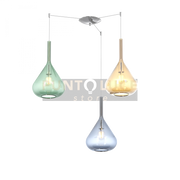 SOSPENSIONE CROMO 3 LUCI SPOSTABILE VETRI AM + VE + BL 1177CR-S3 S-MC