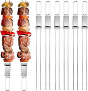Spiedini in acciaio inossidabile con doppia skewer - riutilizzabile - set da 6 - 33 cm
