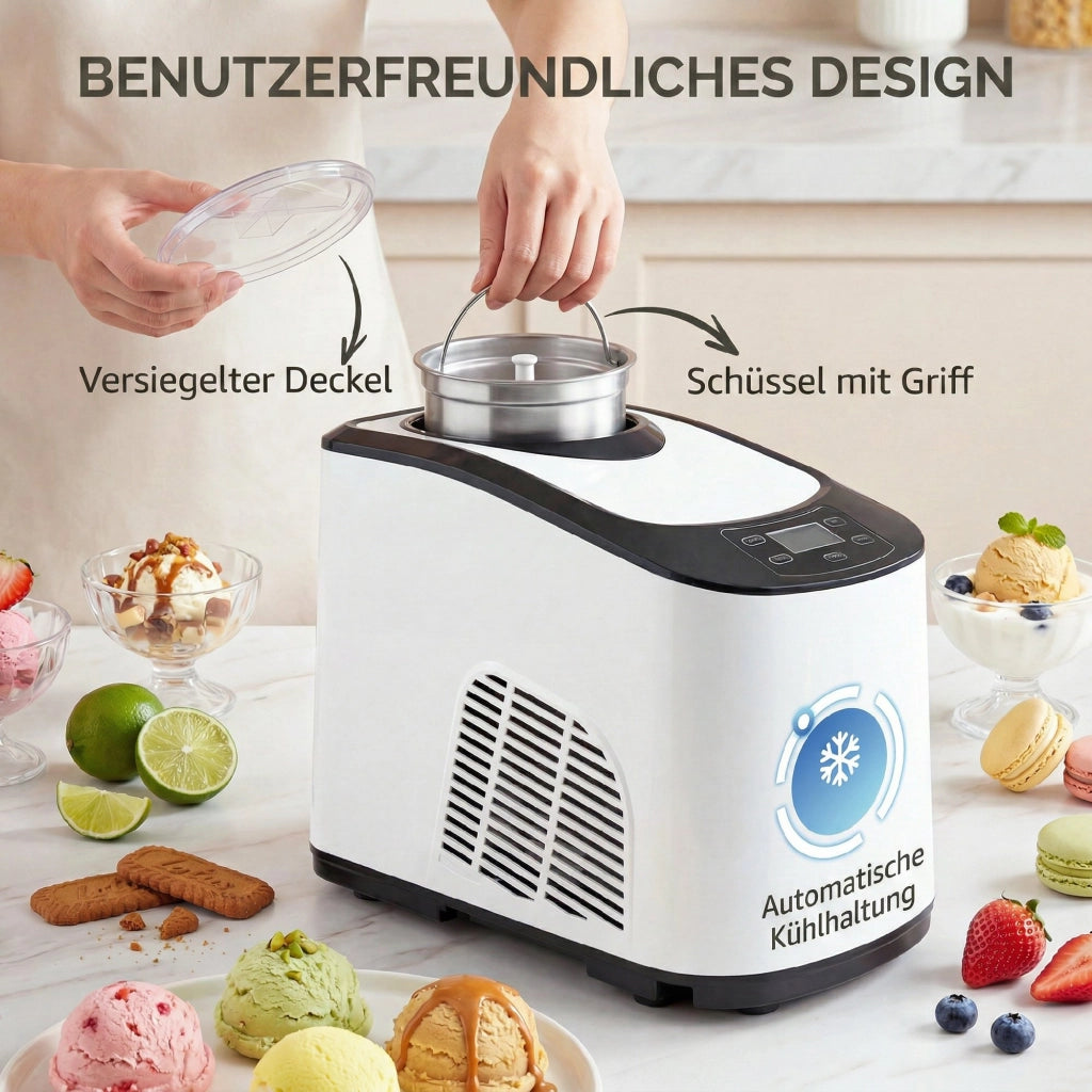 Gelatiera 1.5L Compressore Interno Bianca - zephmum - Bianca 1.5L