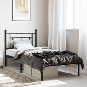 Giroletto con Testiera-Struttura Letto con testiera in Metallo Nero 90x190 cm 239589