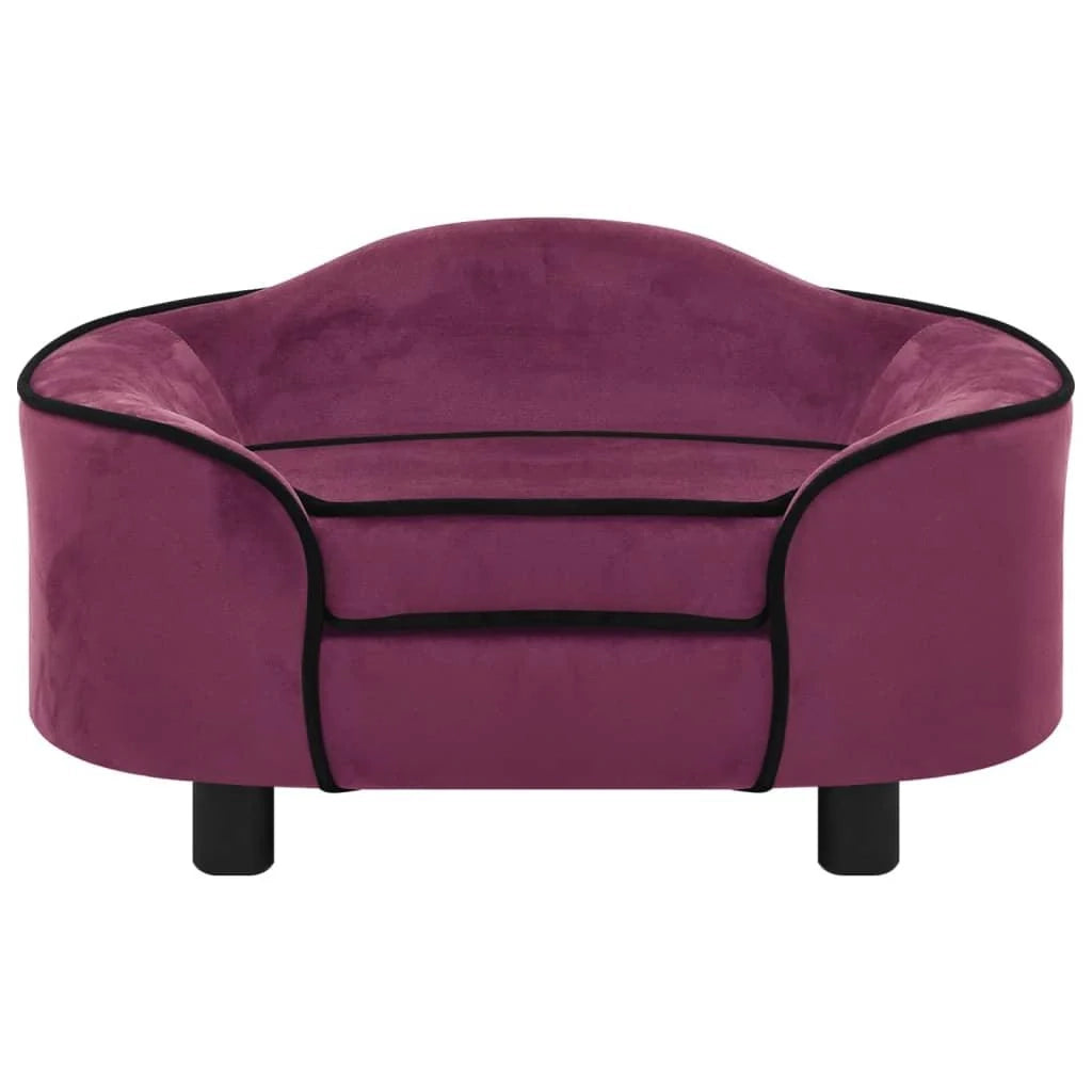 Divano per cani 67 cm in peluche bordeaux 02_0000117