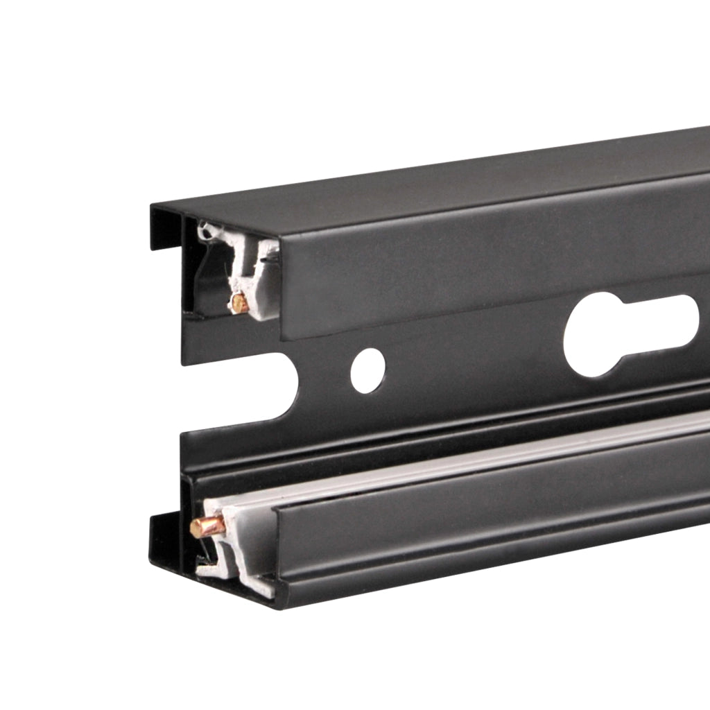 Binario monofase 1m nero alluminio IP20 Polux 321831