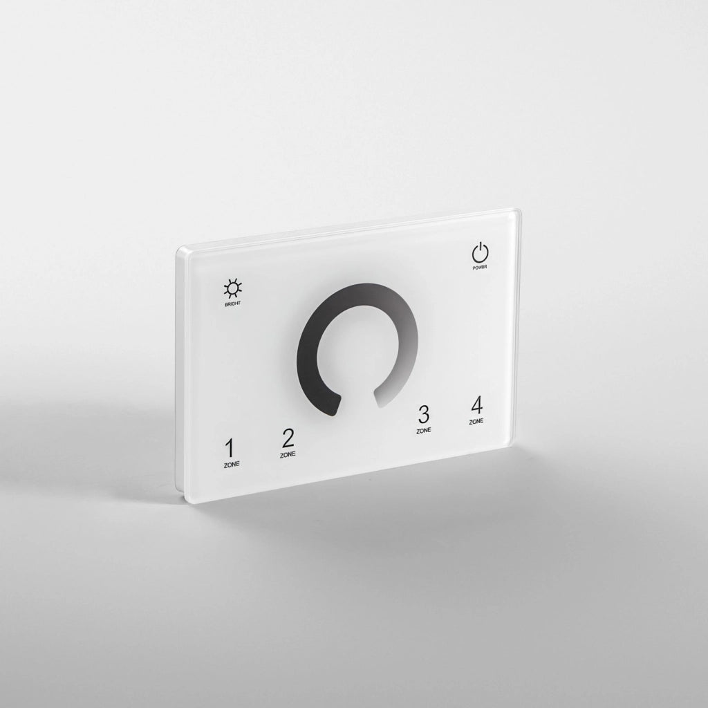 WALLPAD RF 2,4G CONTROLLO DIMMER VARIALUCE 4 ZONE 1 CANALE 230V COLLEGABILE CON DMX512 12X8X3,7CM