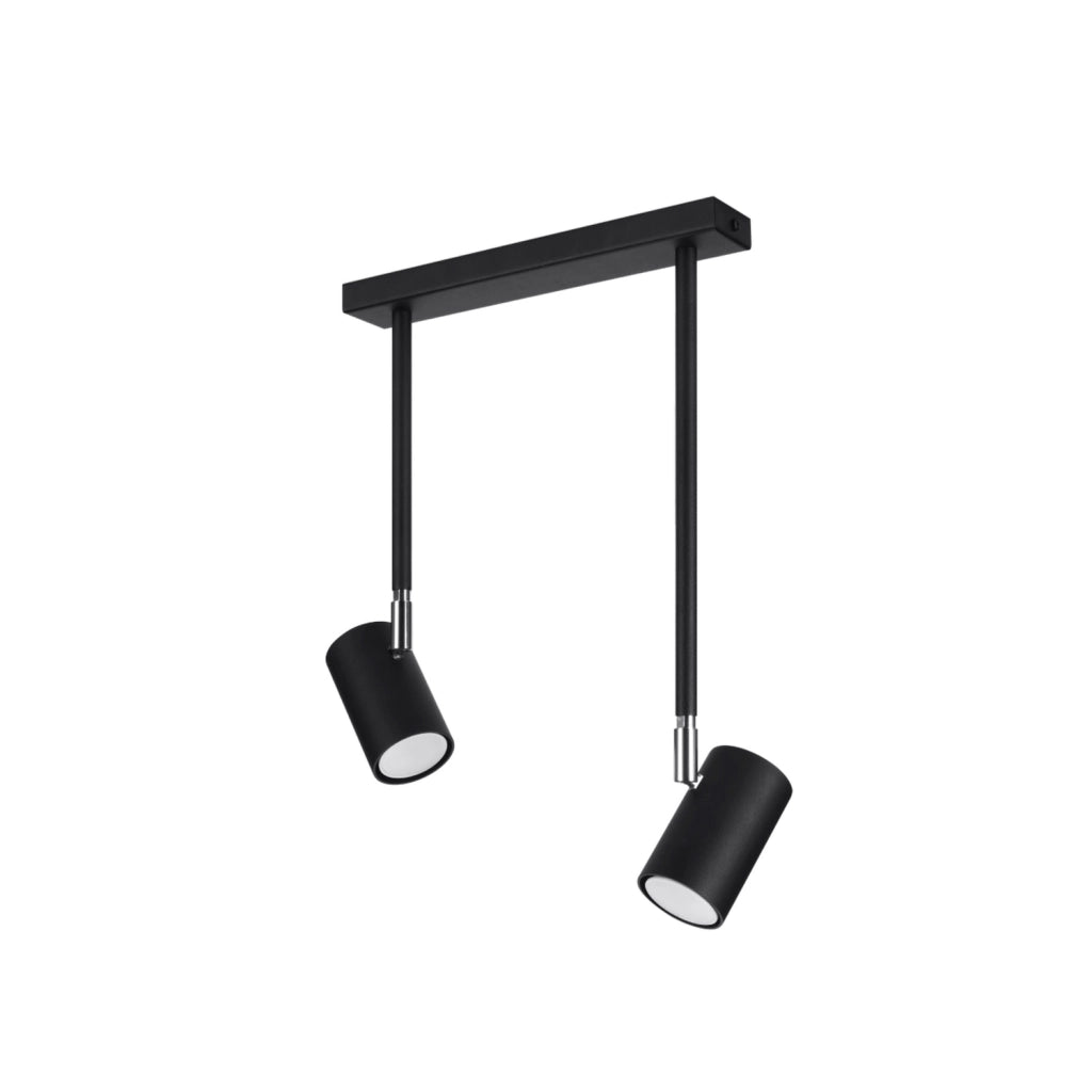 Spot soffitto doppio nero orientabile 2xGU10 Pure Lume