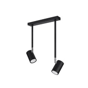 Spot soffitto doppio nero orientabile 2xGU10 Pure Lume