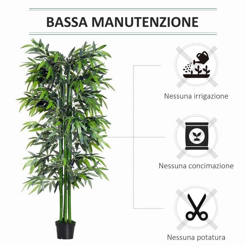 PIANTA DI BAMBÙ ARTIFICIALE IN VASO DA 180CM PER INTERNI ED ESTERNI