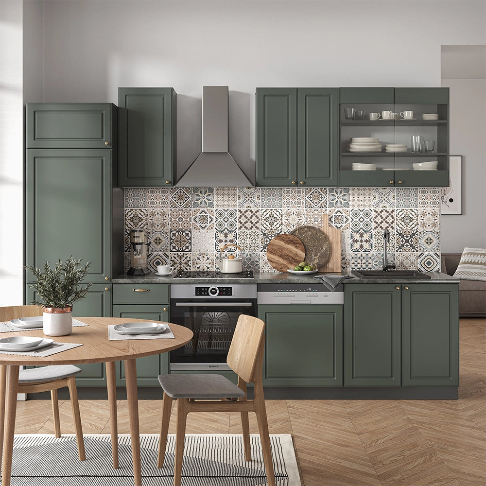 Vicco Cucina componibile Verde-oro Country House/Antracite 300 cm , PL Rovere