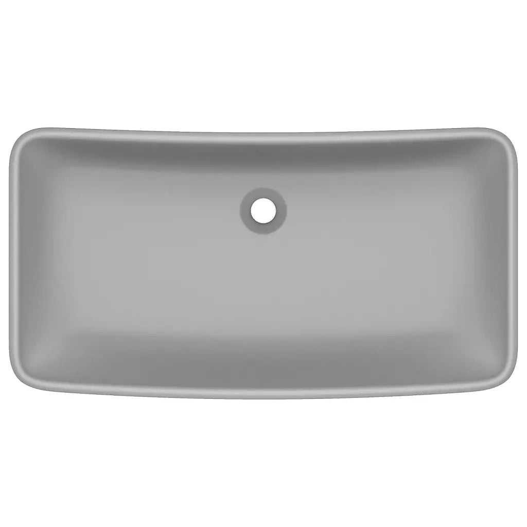 Lavabo Lusso Rettangolare Grigio Chiaro Opaco 71x38 cm Ceramica CFW9050562