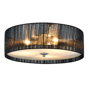 Lampadario moderno da soffitto lampadario di design lampada a sospensione per soggiorno diametro 40 cm tessuto e vetro bianco e nero 03_0005937