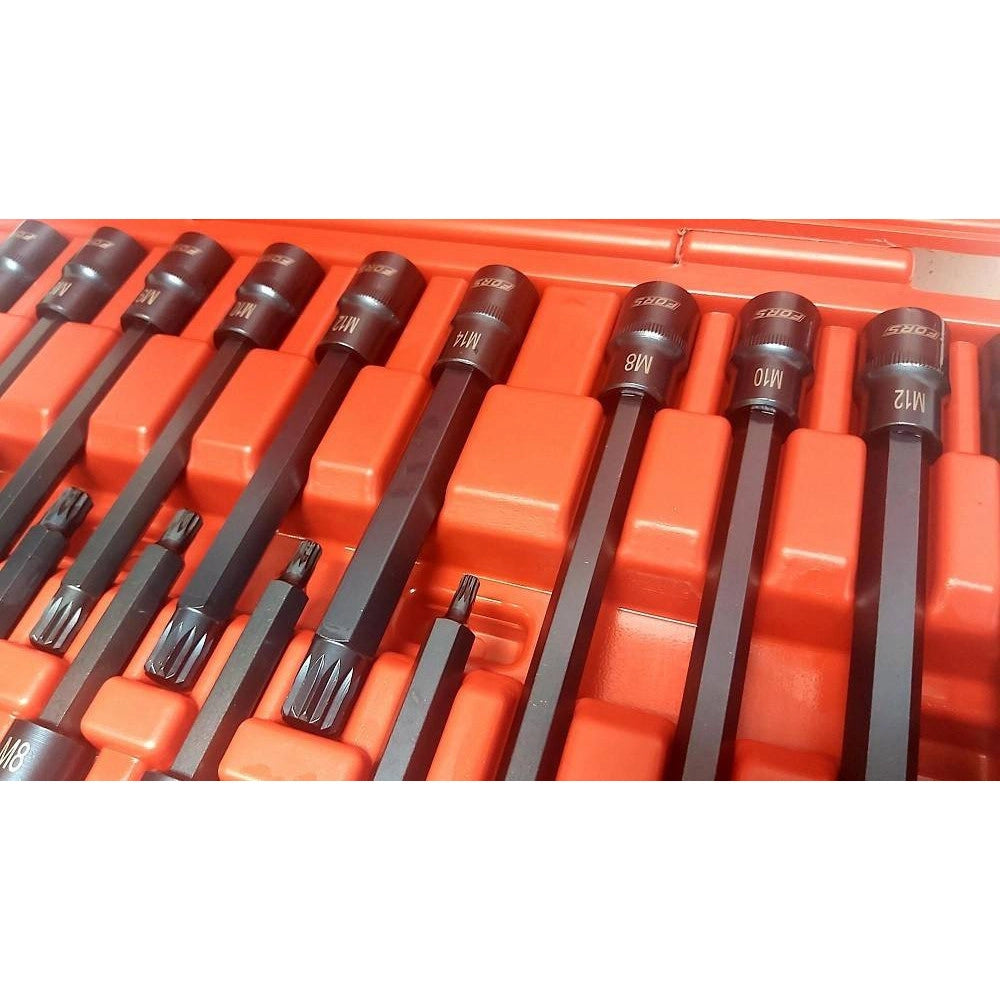 Trade Shop - Set 26 Pezzi Chiavi A Bussola Inserti Millerighe Xzn 1/2" Da M5 A M16 Fs-43614 -