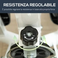 Stepper con Manubrio, Pedali Antiscivolo e Monitor LCD, in Acciaio e ABS, 55x44x108 cm, Bianco Nero e Verde