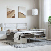 Giroletto con Testiera e Pediera Metallo Bianco 135x190 cmcod mxl 82585