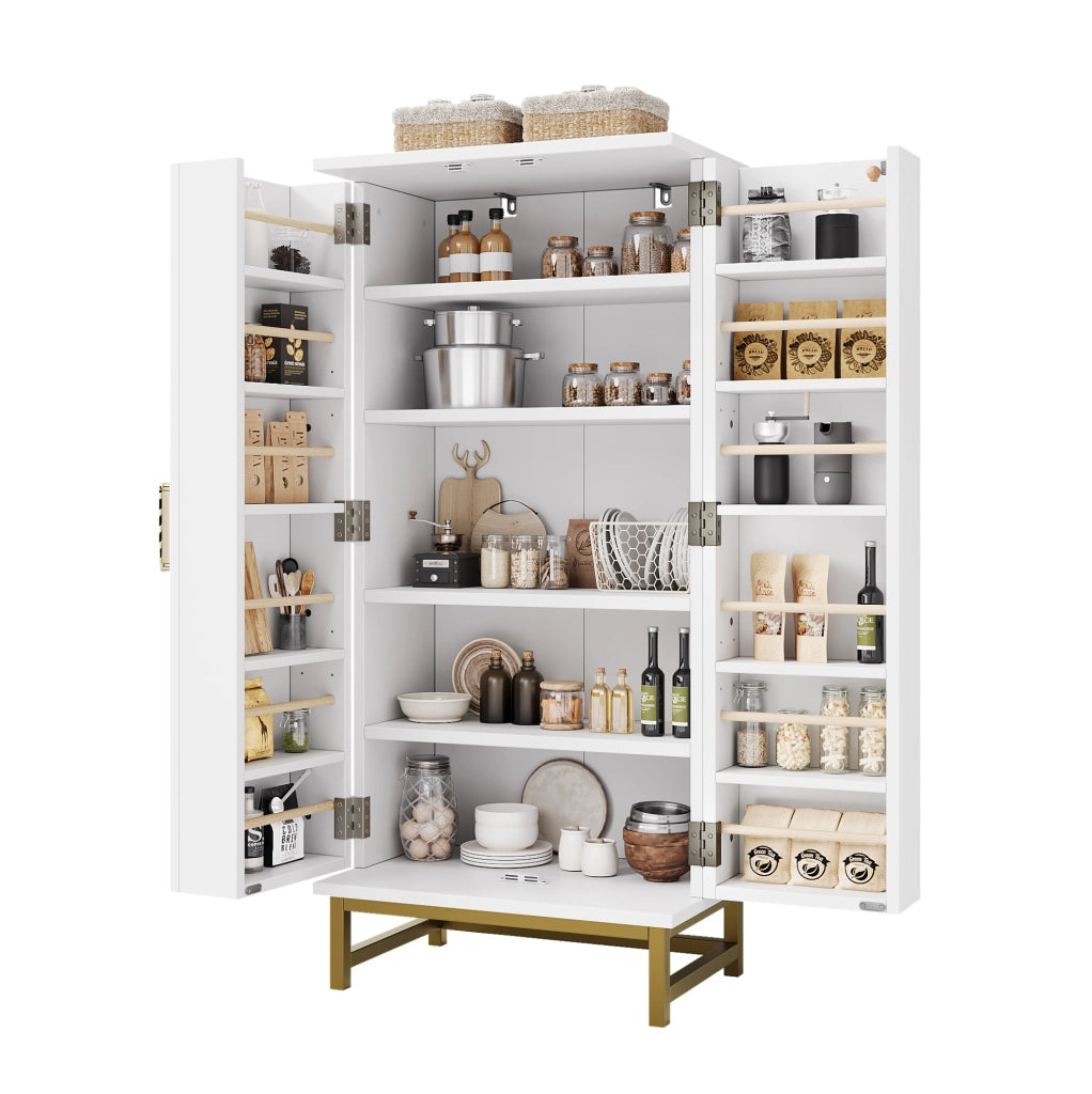 Mobile dispensa bianco con ripiani regolabili 60×40×130 cm